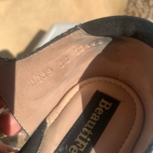 BeautiFeel black suede and cream leather sandals size 7 (European 38) - Picture 14 of 15